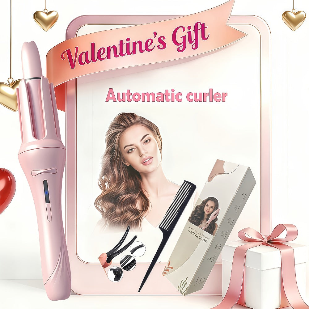 Automatic Curling Iron for Women with Ionic Technology, 4 Temperature Settings, 3 Timer Options, Dual-Direction Rotation — im