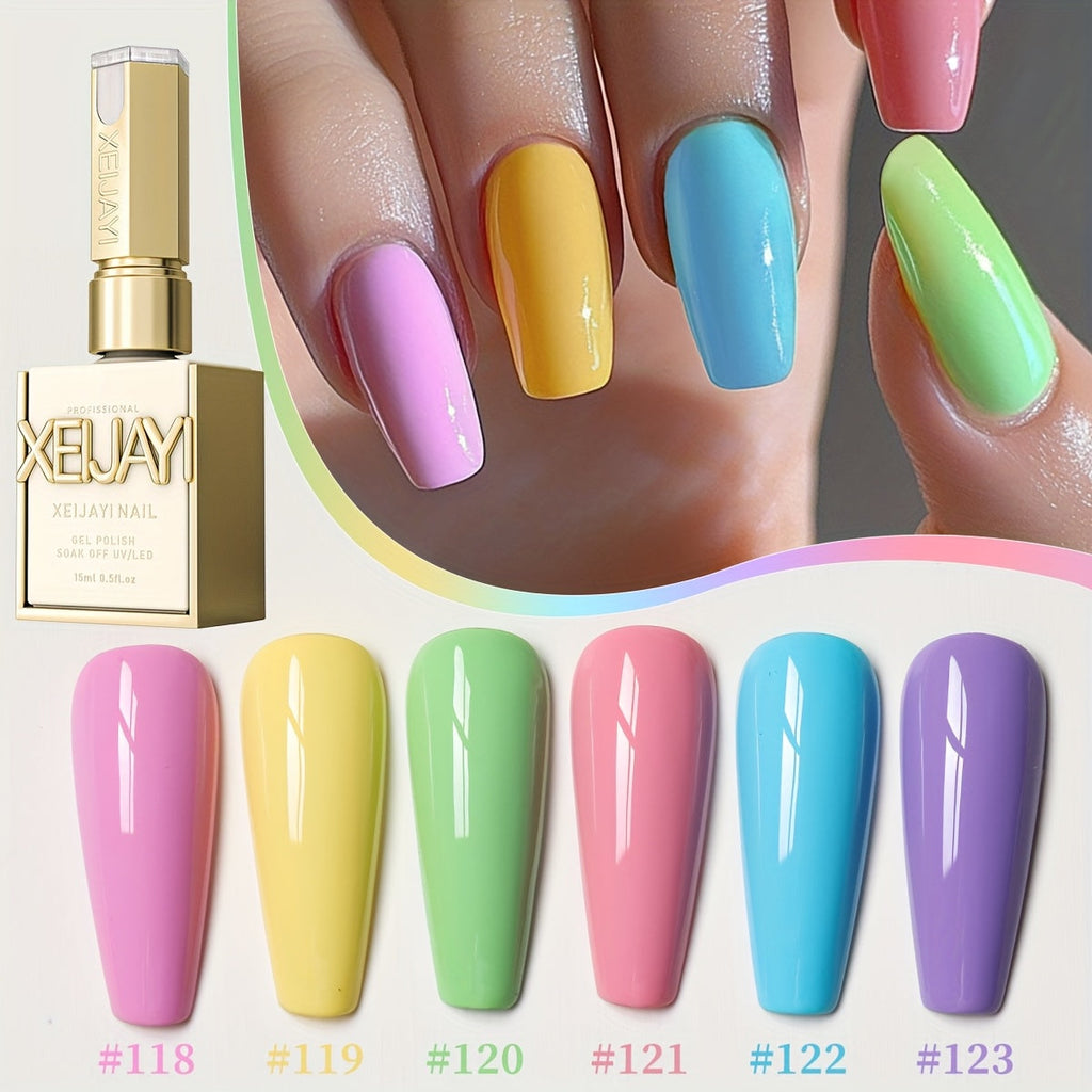 Gel Nail Polish Set with XEIJAYI Label, 6 Sweetheart Candy Gel Colors in Shades 118 to 123 — image 14