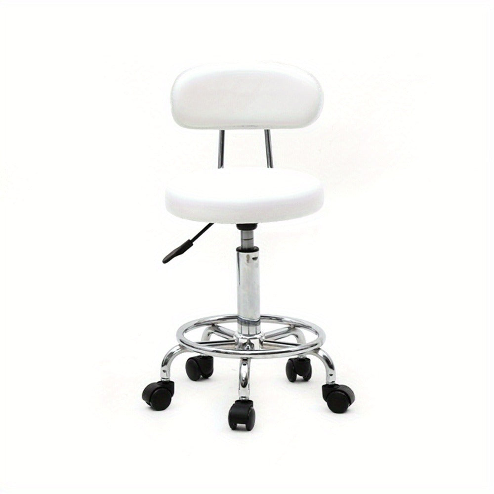 Saddle & Round Salon Stool with Backrest 360-Degree Swivel, Adjustable Height Professional Chair for Salon — image 2