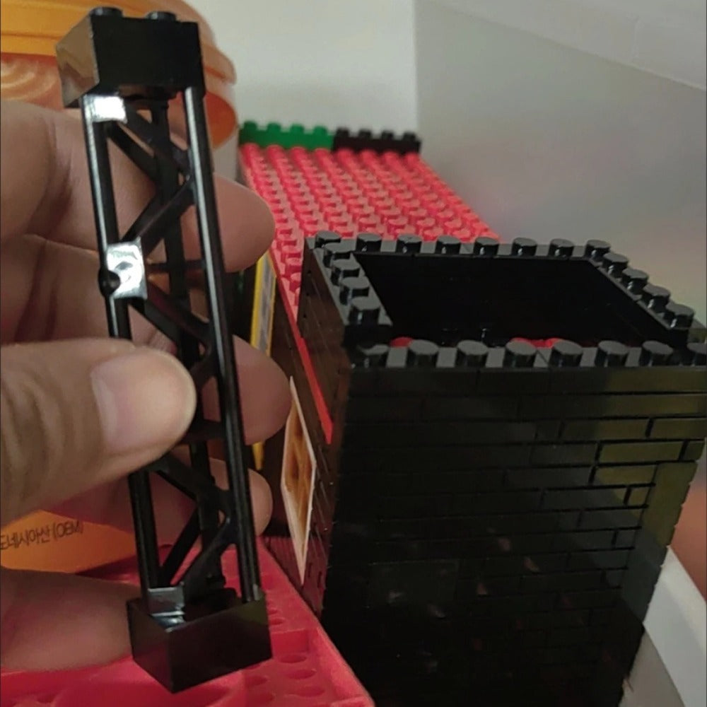 2x2x10 Pillar Support Bricks 20pcs Black – LEGO-Compatible Column Rod Blocks for MOC City Train Girder Military Architecture 