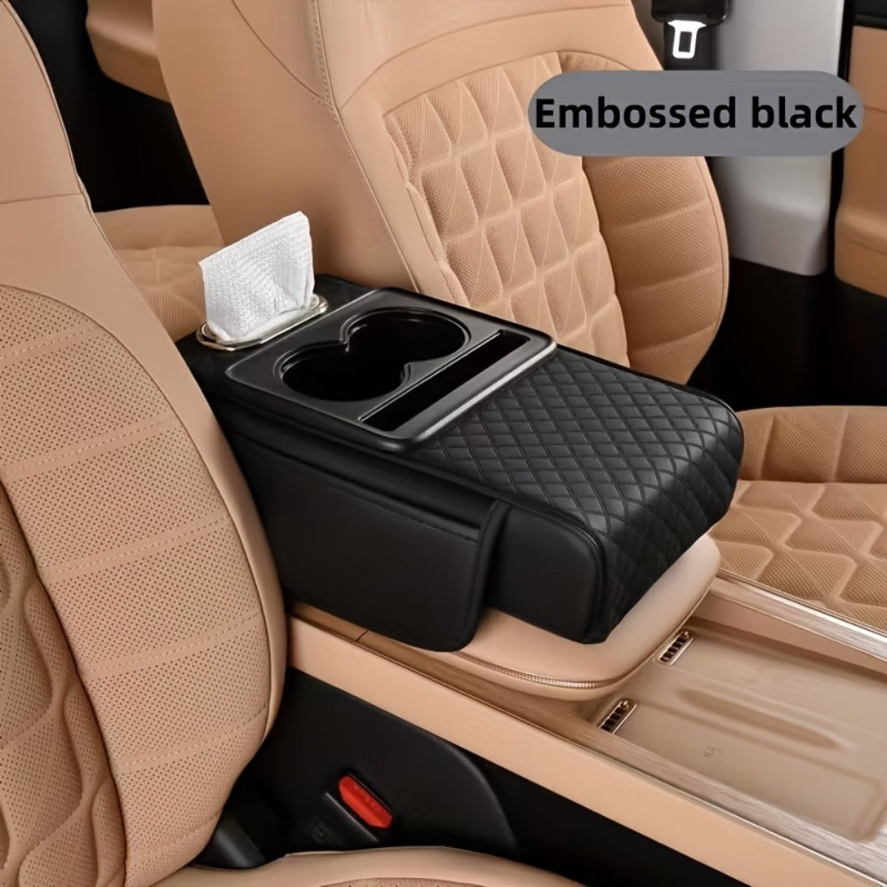 Center Console Armrest Organizer with Two Cup Holders, Tissue Slot, Side Pockets and Eight Color or Trim Options — image 2