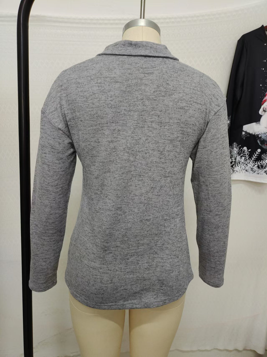 Fabric Lapel Zipper Casual Long Sleeve Women