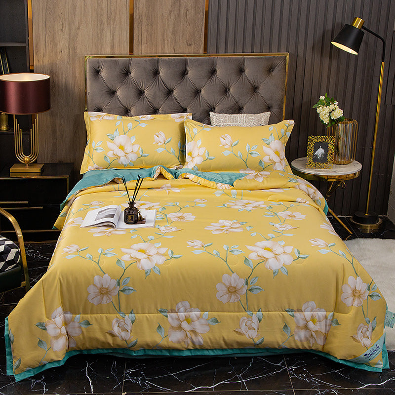 Tiansi Summer Quilt Four Piece Set Summer Cool Quilt Double Machine Washable Summer Air Conditioning Thin Quilt Summer Single Thin Quilt Core