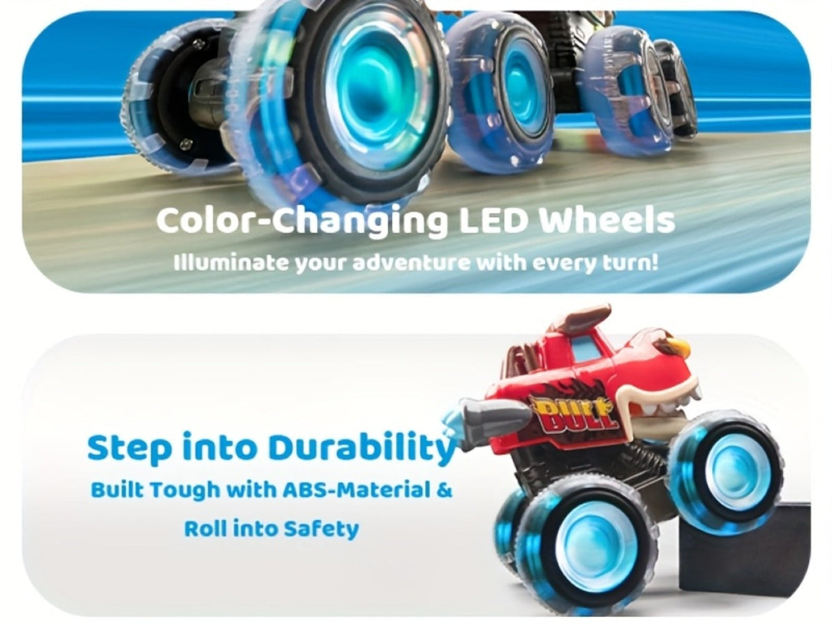 Monster Truck Toys for Toddlers 3-Pack LED Light Up Wheels Press & Go Animal Trucks Shark Bull Dinosaur — image 14