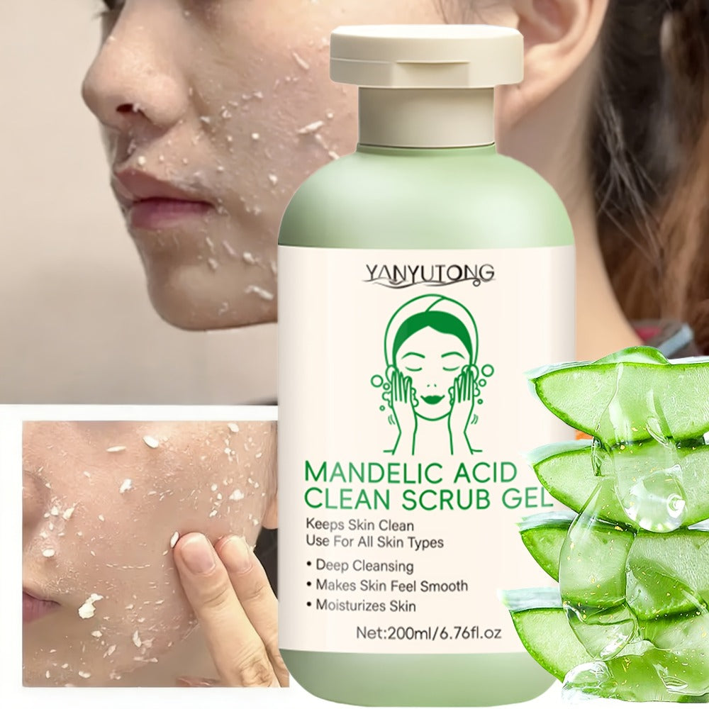 Mandelic Acid Facial Exfoliating Gel in a 200ml Green Pump Bottle for Face and Body Rinse-Off Use — image 9