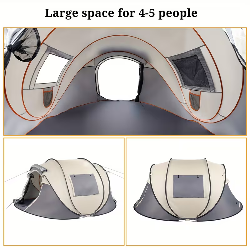 Camping Tent 5-8 Person Automatic Three-Pole Shelter, 110.24 x 82.68 x 47.24 Inches for Outdoor Camp Setup — image 5