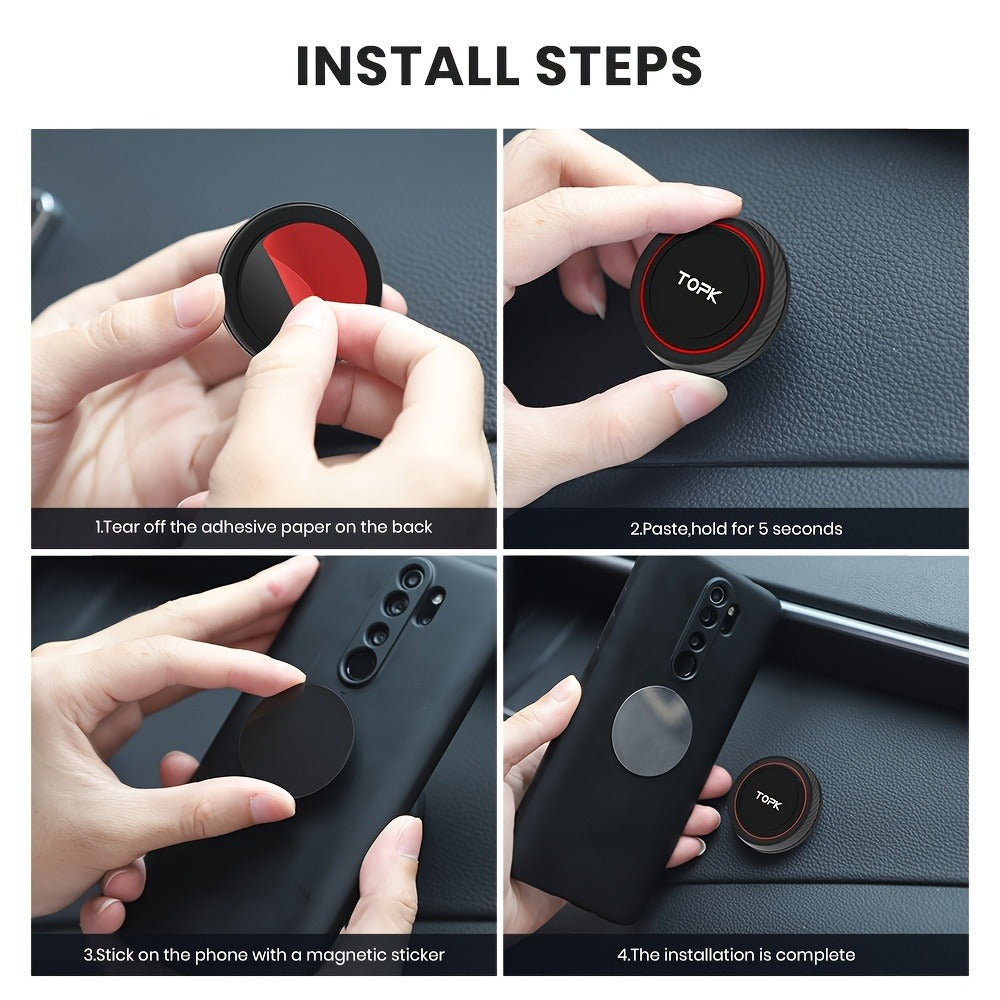 Two-Pack Magnetic Car Phone Mount with Round 4.6cm Heads, Short Bodies and Black Adhesive Dashboard Bases — image 7