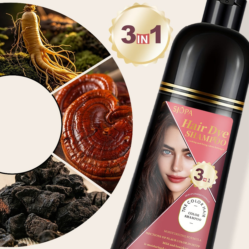 Hair Color Shampoo, SJOPA 3-in-1 Bottle-and-Dropper Set with 10 Rose, Brown, Purple and Black Color Options — image 14