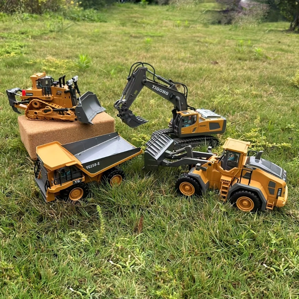 RC Construction Vehicle Set 2-in-1 & 3-in-1, 2.4G 11-Channel Remote Control Excavator Dump Truck Forklift Bulldozer — image 1