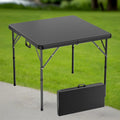 Portable Square Bi-Fold Table with Carry Handle in Black or White, Approximately 34 Inches Wide — image 3