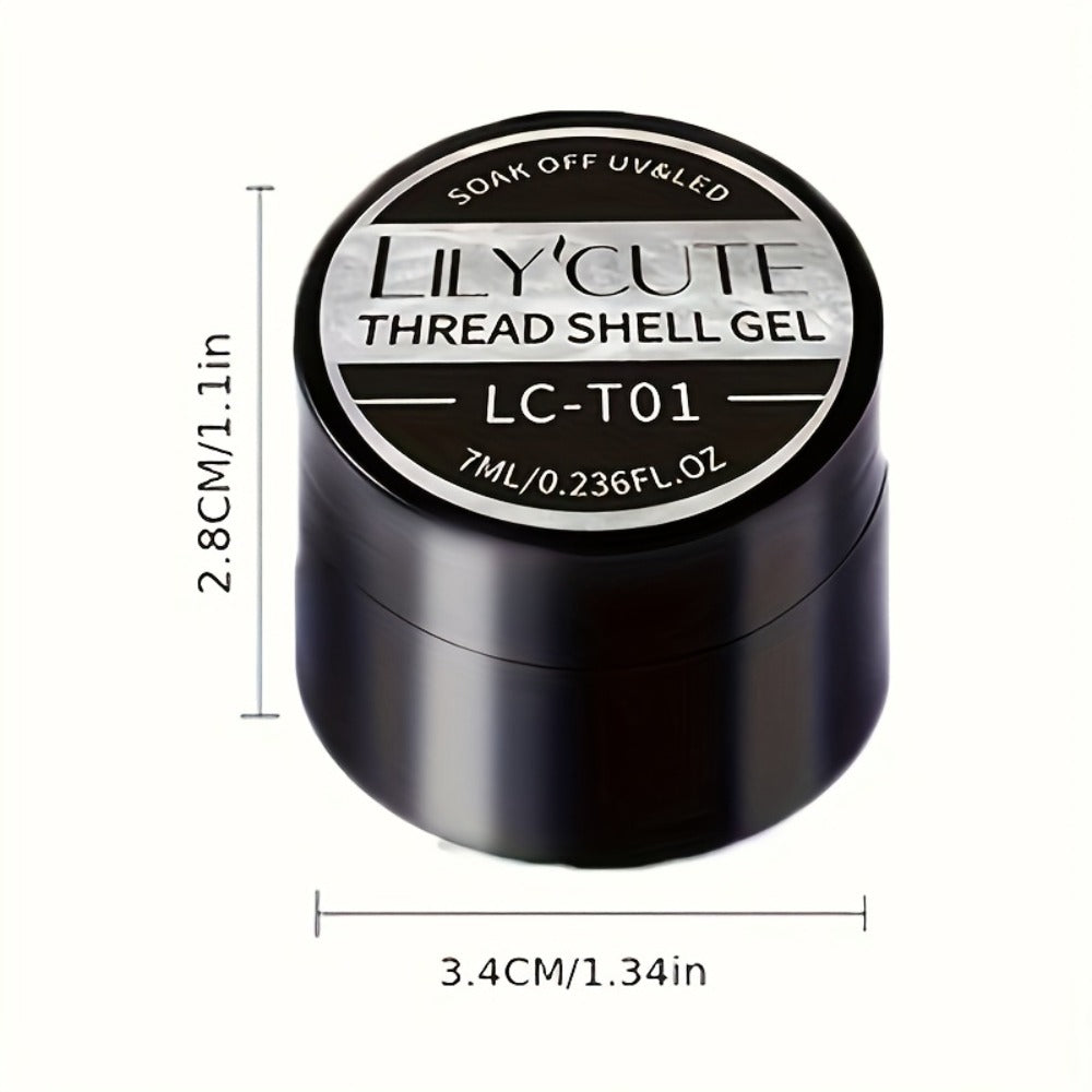 Metallic Silver Nail Art Painting Gel in 7ml LILYCUTE Jar with Fine Detail Brush for Lines and Floral Patterns — image 4