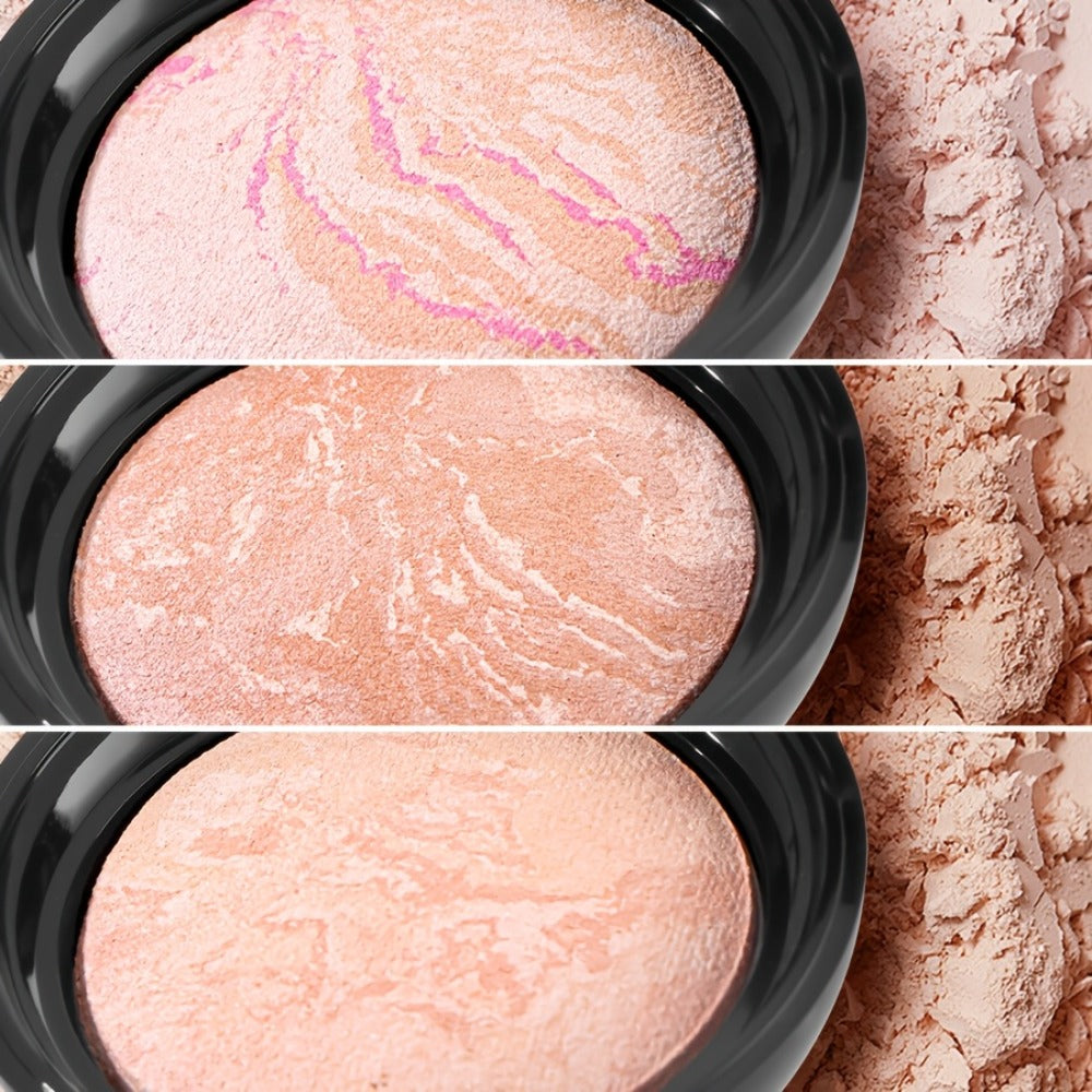 Marbled Pressed Powder Foundation Compact with Mirror in Six Shade Labels from Rose to Sand — image 16