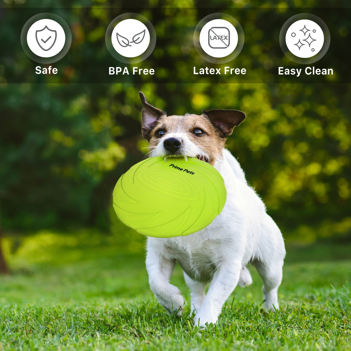 Dog Toys Two-Pack Floating Natural Rubber Flying Discs in Green and Orange for Fetch and Water Play — image 3