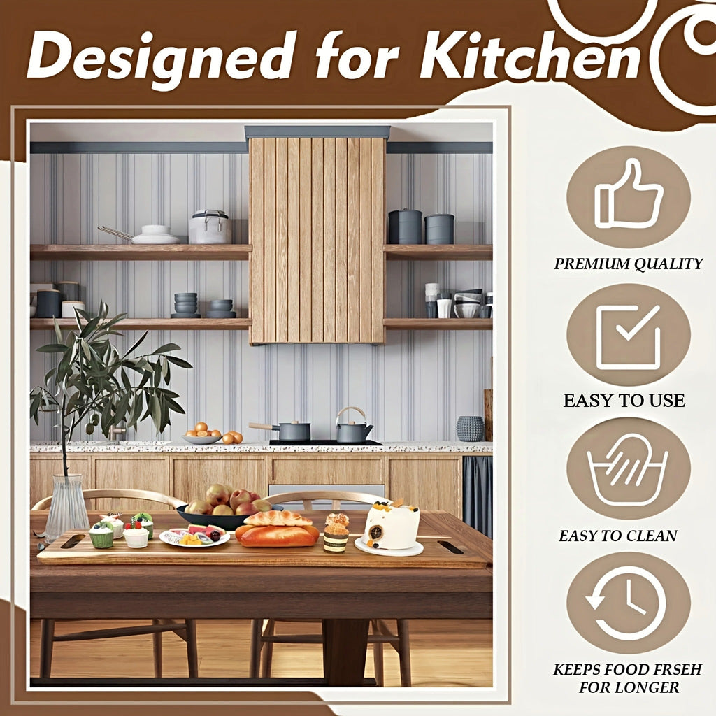 Extra-Long 36 x 11-Inch Wood-Color Charcuterie Board with Recessed Handles and Two Display Stands — image 28