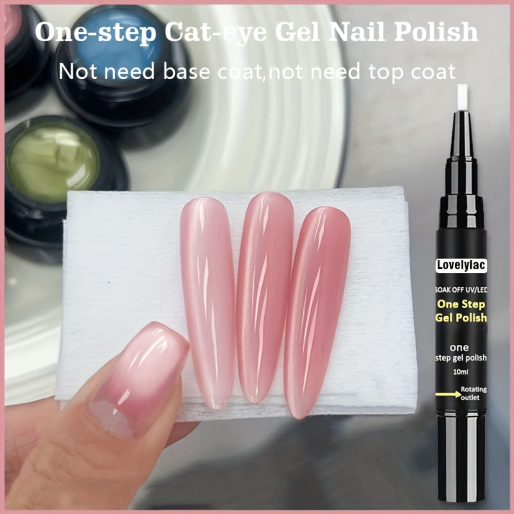Magnetic Cat Eye Gel Nail Polish Pen 3-in-1 All-in-One Base Coat Color Top Coat – Ultra-Bright High-Saturation Polygel — imag