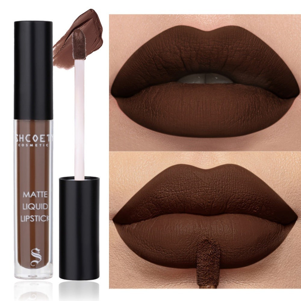 Bear Lip Glaze Set 3 Colors, Cute Bear Packaging Velvet Matte Waterproof Liquid Lipstick in Brown Pink & Red — image 9