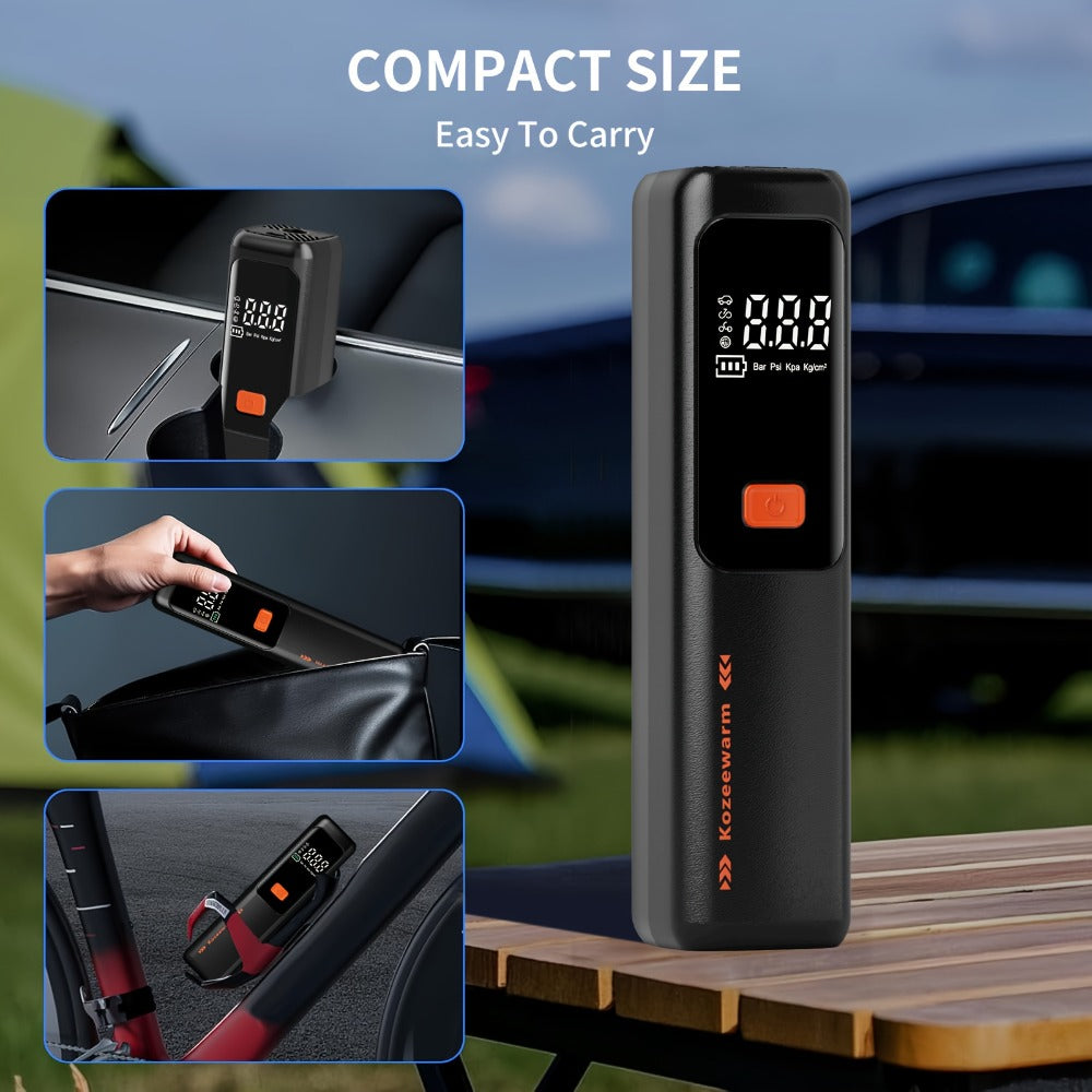 Cordless Tire Inflator Portable Air Compressor – USB-C Rechargeable, Digital Gauge, 3X Fast Inflation for Car Tires, Bikes — 