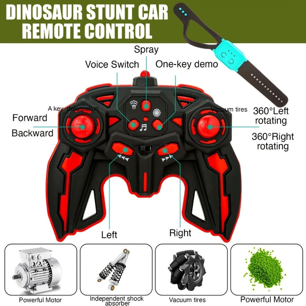 Monster Stunt RC Car with LED Lights Sound & Mist Spray – 360° Drift Remote Control Monster Truck, All-Terrain Indoor Outdoor