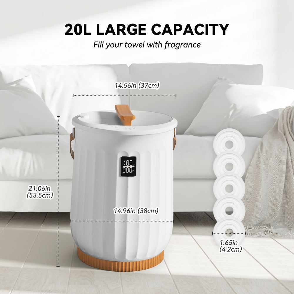 20L Digital Towel Warmer Bucket with LED Display, Four Timer Settings, Child Lock and White Finish — image 4