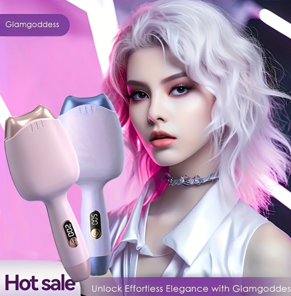 32mm Curling Iron Negative Ion Mini Portable Cat Ears Curler 3-Heat Settings Fast Heating, for Home, Travel and Salon Hair St
