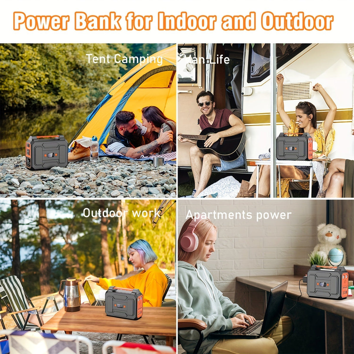 Portable Power Station with 146Wh or 300W Source Configurations, AC, DC, USB and LED Light — image 5