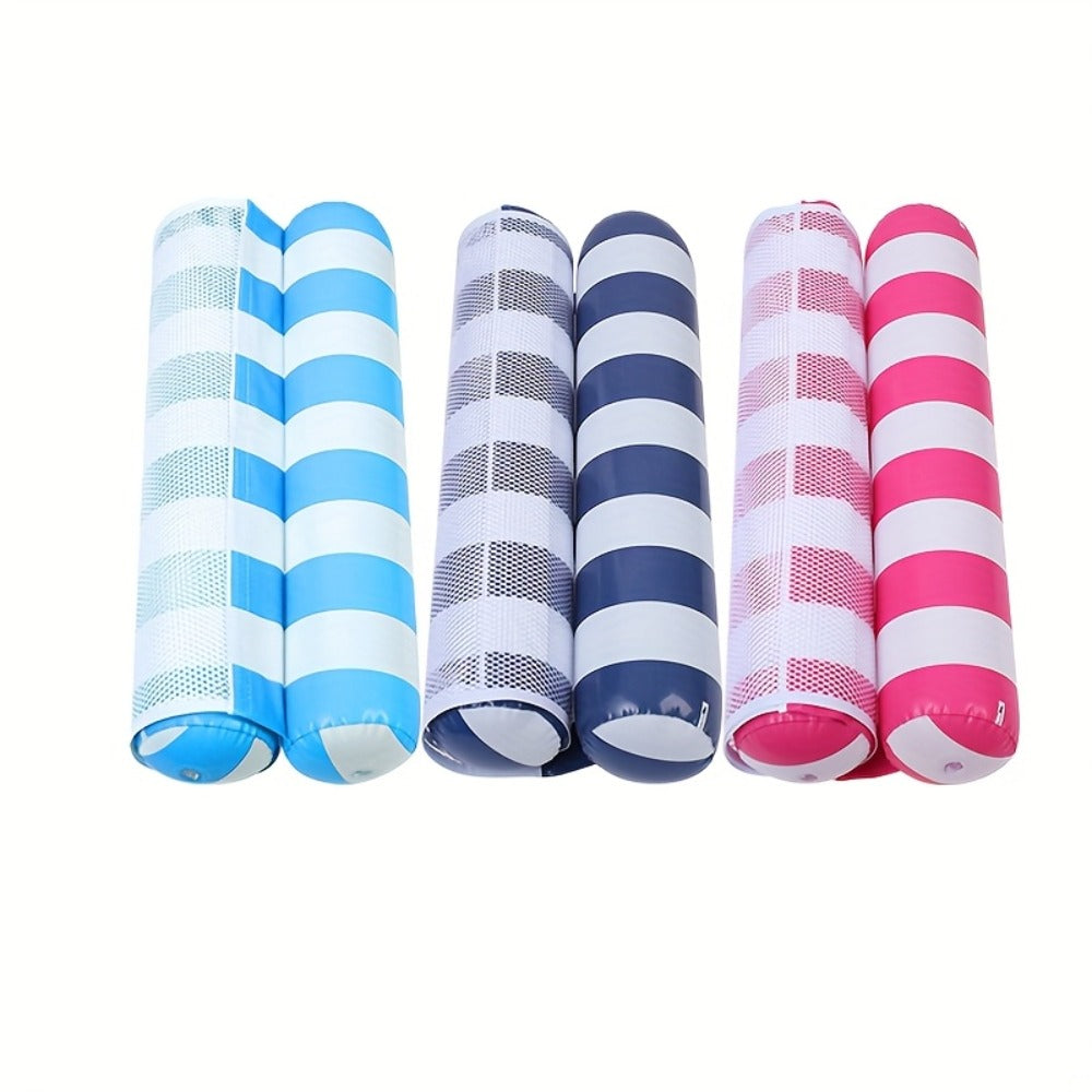 Striped Inflatable Pool Float Hammock Set with Mesh Center and Three-, Eight- or Five-Color Pack Options — image 7