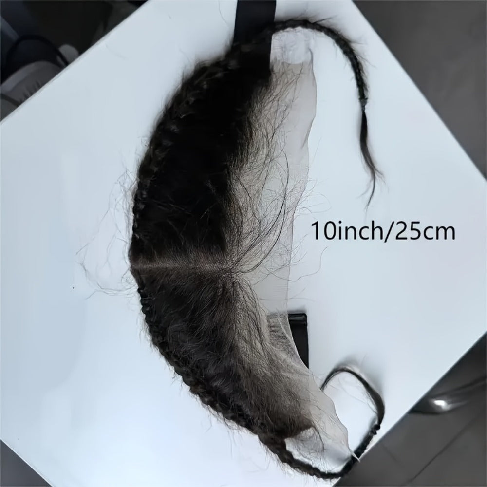 Hair Extensions Straight Human Hair 13x4 Lace Frontal Patch in Natural Black with Clip-Free Band Attachment — image 5
