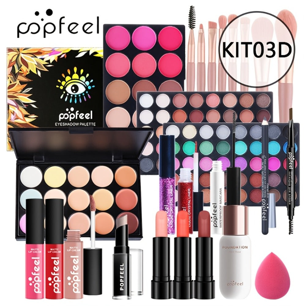 POPFEEL Makeup Kit Full Face Set, Multi-Shade Eyeshadow Palette, Professional Brushes & Pigmented Lip Color — image 5