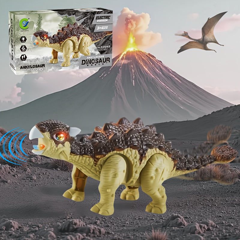 Walking Ankylosaurus Dinosaur Toy with Glowing Lights & Roaring Sound, Interactive Robot Dinosaur for Kids Ages 3-12 — image 