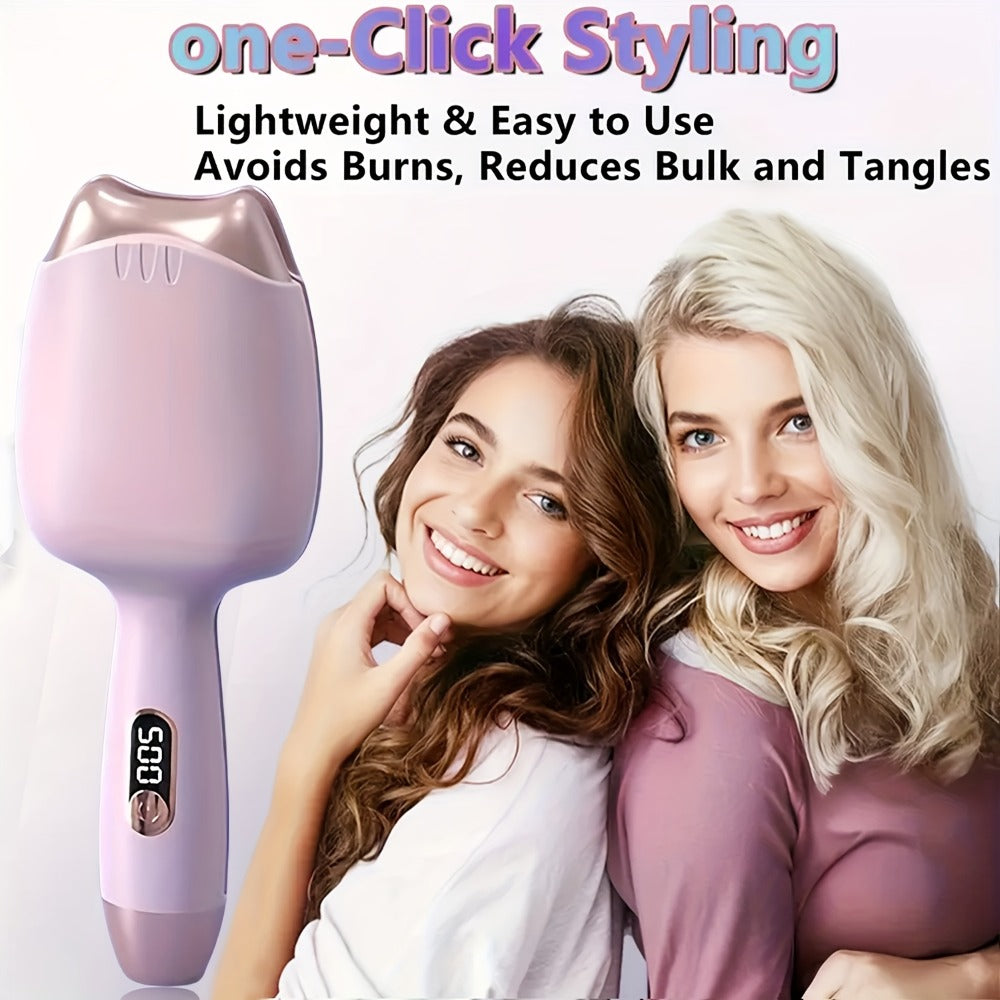32mm Curling Iron Negative Ion Mini Portable Cat Ears Curler 3-Heat Settings Fast Heating, for Home, Travel and Salon Hair St