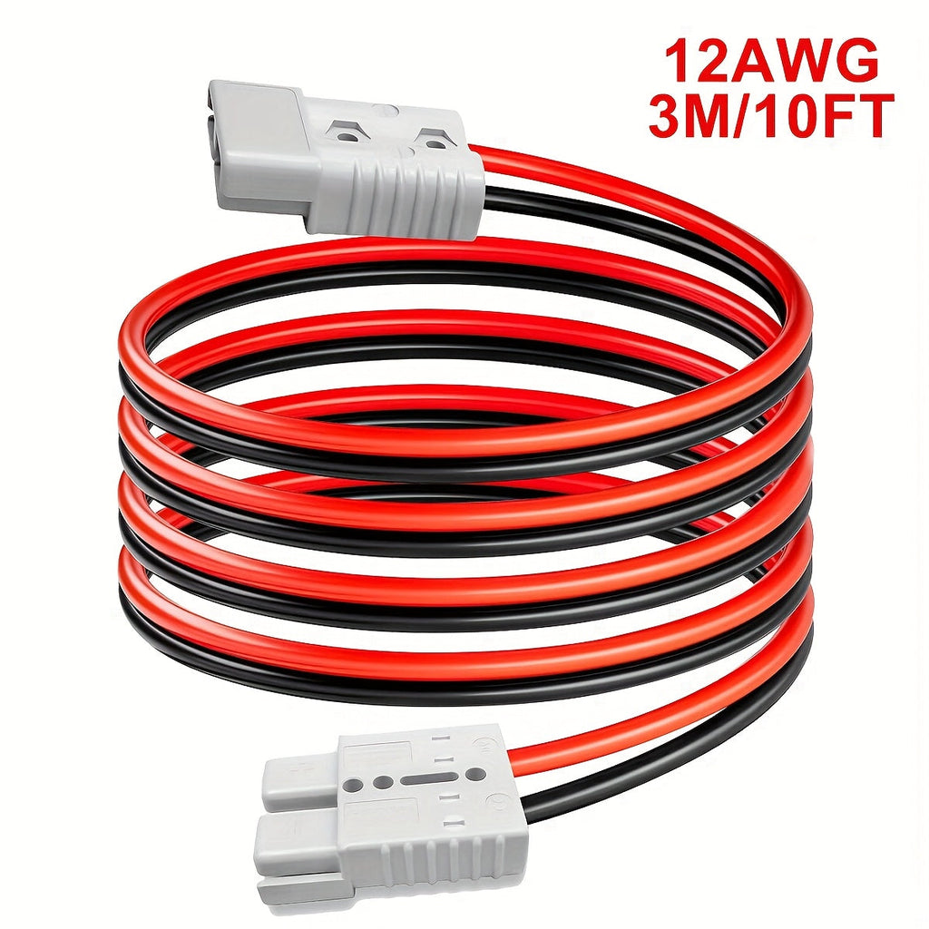SB50 Anderson Connector Plug with 10FT Wire – Double SB50 Battery Harness Cable for RV, Winch, Trailer, Golf Cart & Electric 