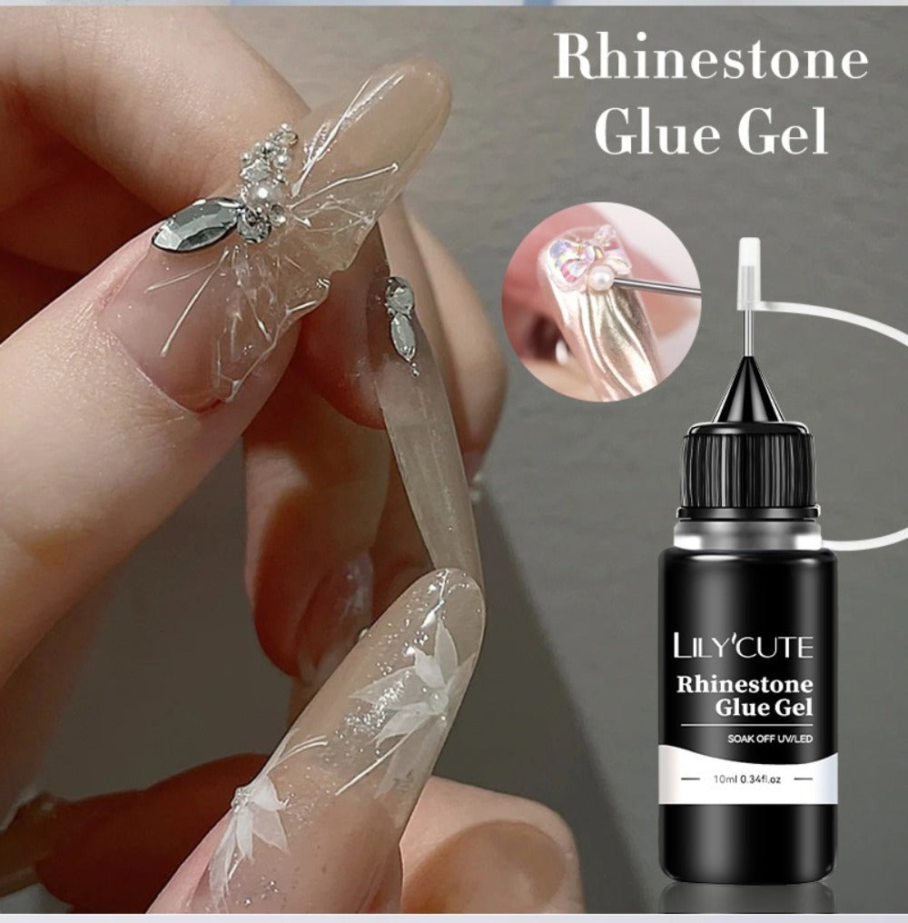 Nail Rhinestone Adhesive Gel 2pcs 0.34oz Clear Sticky Glue for 3D Nail Art Gems Charms Crystals Drill Jewelry — image 15