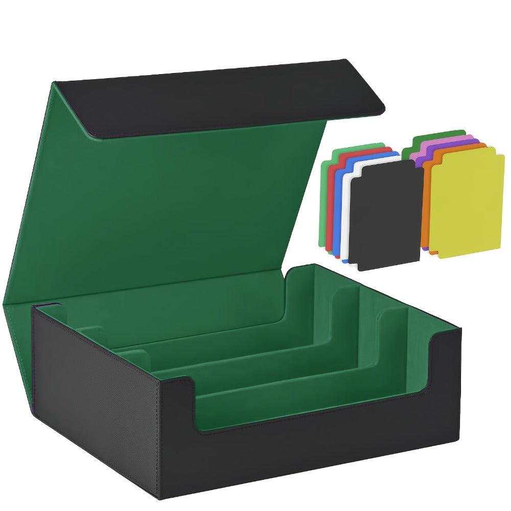 Trading Card Storage Box 1800+ Cards with 10 Dividers – Large Deck Case for Pokemon TCG, MTG Commander, Sports Cards – Multip