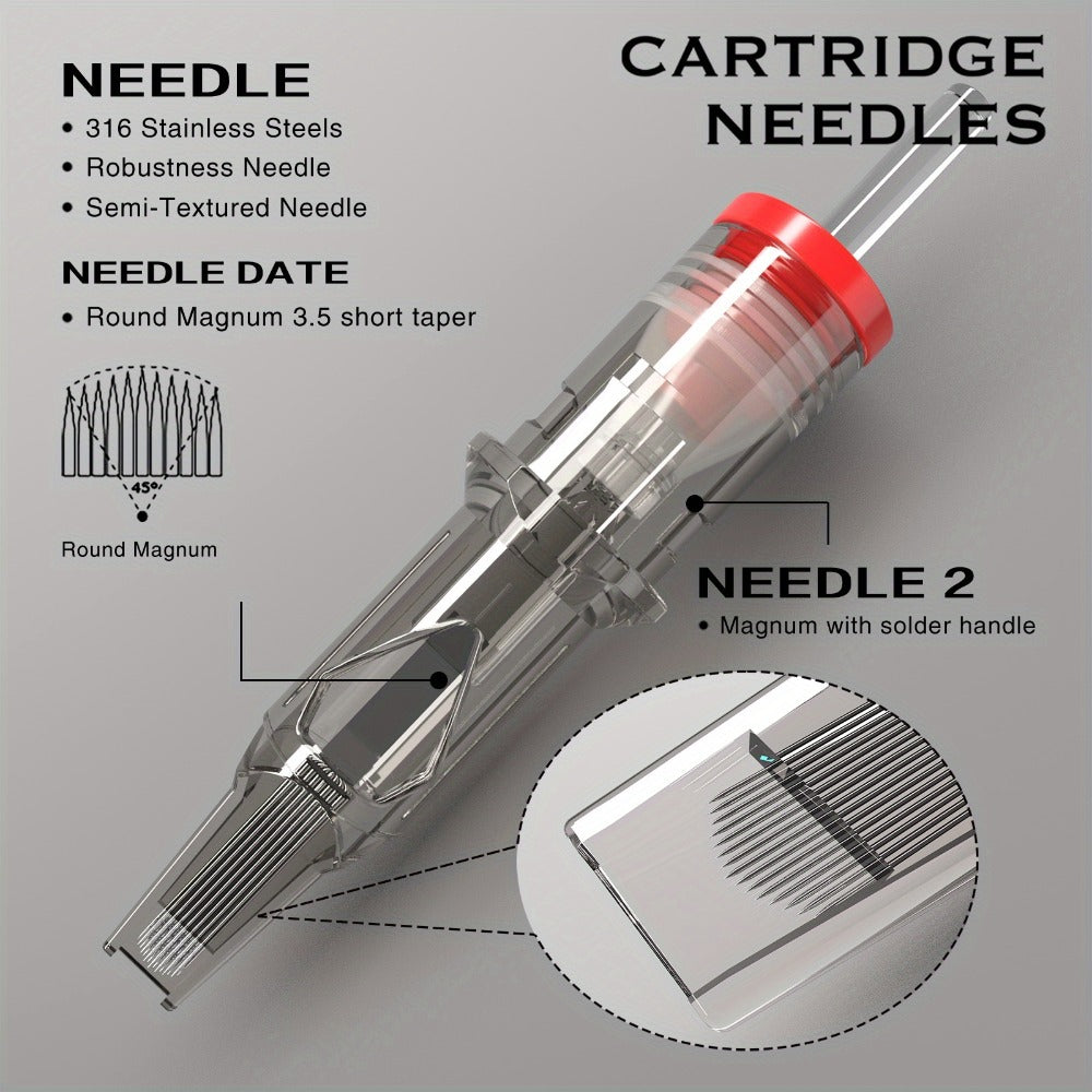 Tattoo Cartridge Needles with SPARK Label, 20-Piece Box and 24 Retained RL RS CM M1 Model Choices — image 14