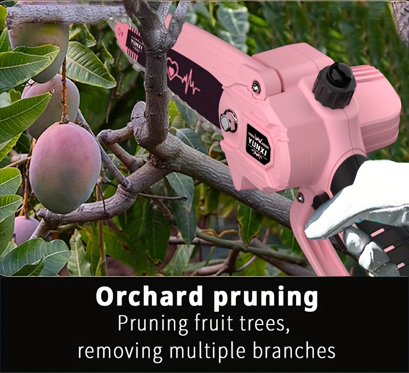 Cordless Electric Pruning Saw Handheld Mini Chainsaw Wireless Portable Tree Branch Cutter with Safety for Garden, Patio and Y
