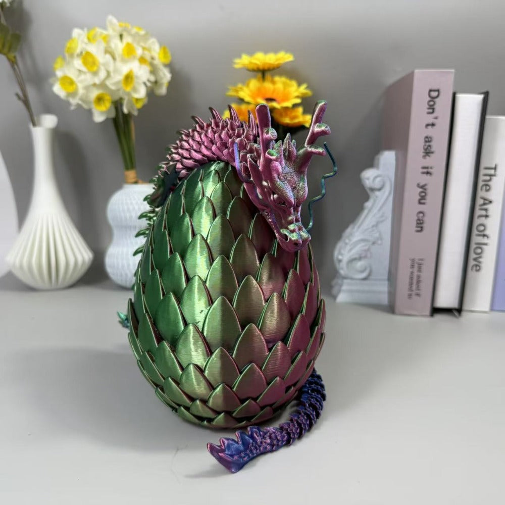 Dragon Egg Gift Set 3D Printed, 7.09in Scaled Egg + 23.62in Large Dragon with the Listed Color, Size or Set Options for Every