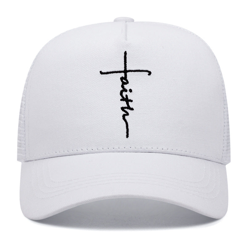 Cross English Embroidery Breathable Baseball Cap