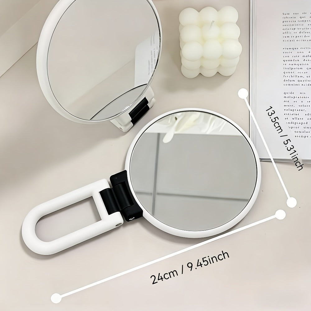 Handheld Magnifying Mirror 85X High Magnification for Makeup – 360° Adjustable Handle, Dual Sided 1X 80X, Colorful Border Com