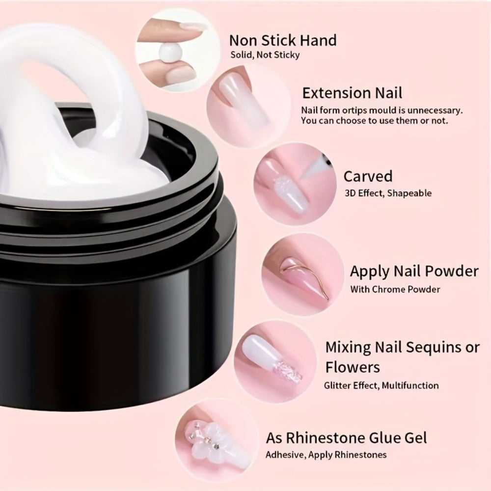 RINO 3D Nail Sculpture Kit 5pcs – Solid Builder Gel with Rhinestone Gel Molding Gel Flower Molds & Sculpting Brush — image 10