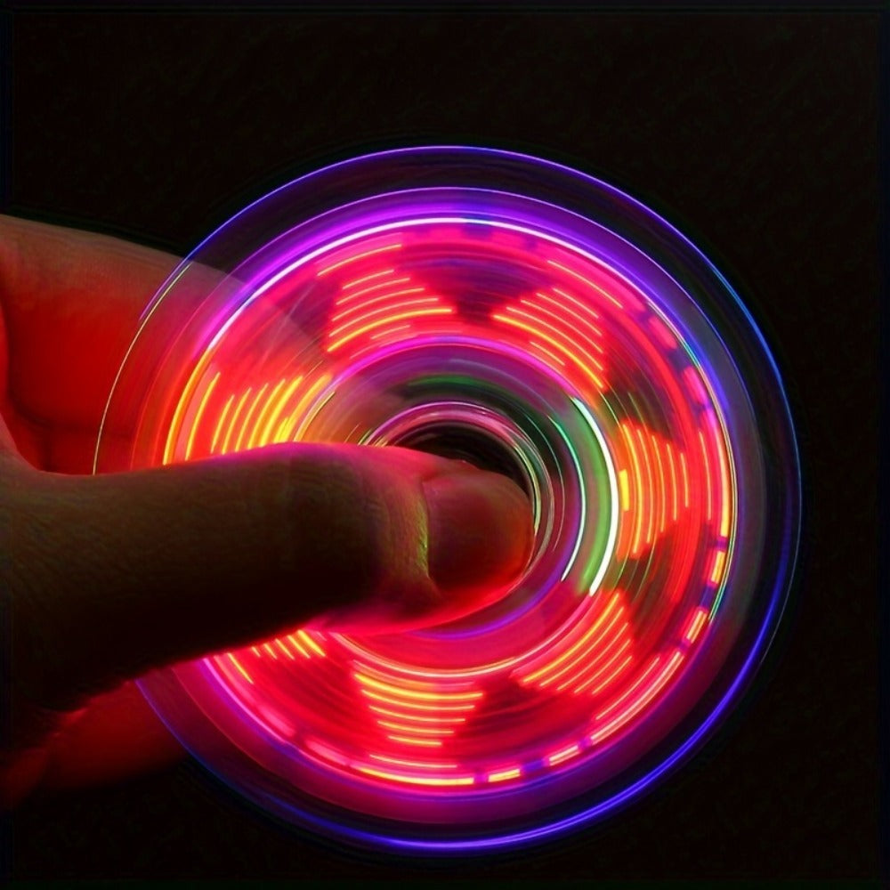 LED Spinning Top Fidget Toy 12 Pack Glow in the Dark Crystal Gyroscope with Vibrant Lights for Parties, Celebrations and Gues
