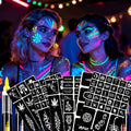 Face Body Paint Pen Set 8 Colors with 105 Tattoo Stencils, Glow in the Dark Neon UV Blacklight Face Paint — image 13