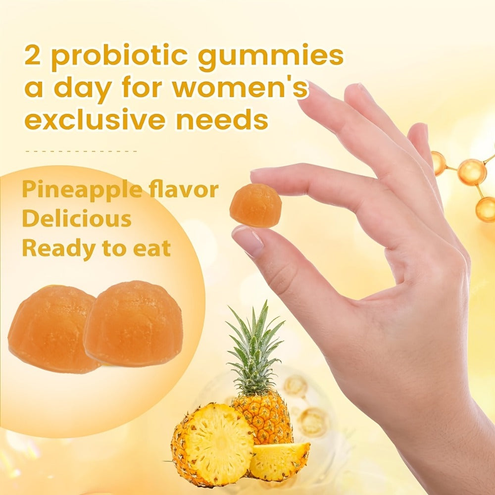 Women's Probiotic Gummies for Vaginal Health & Intimate Balance, 60 Count Pineapple Flavor, Supports Healthy Flora — image 5