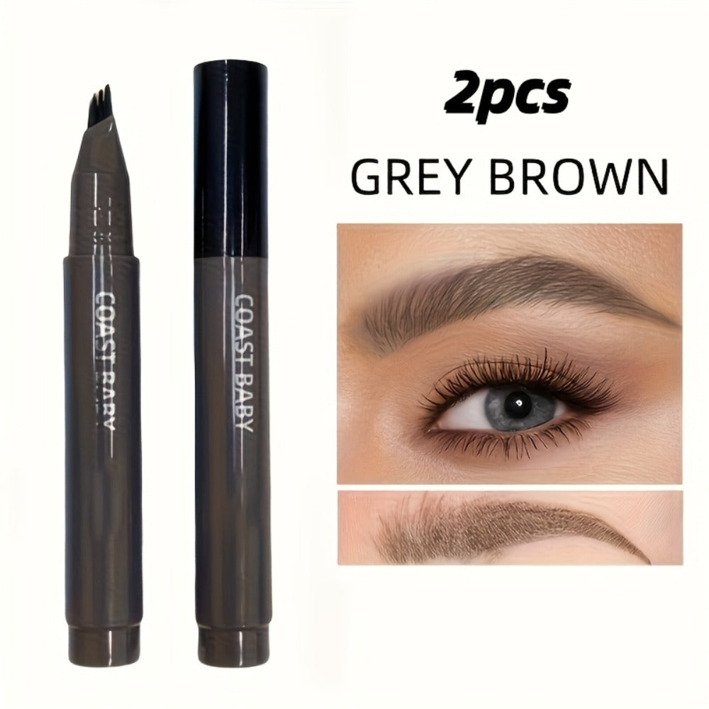 Two-Pack Multi-Fork Tip Eyebrow Pens with Capped Bodies, Approx. 11.3 cm Length and Four Color Label Options — image 7