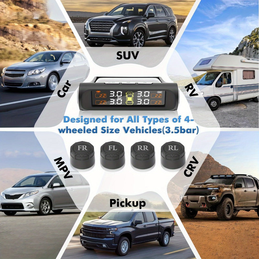 Tire Pressure Monitoring System with 5 Alarm Modes and Color Display — image 11
