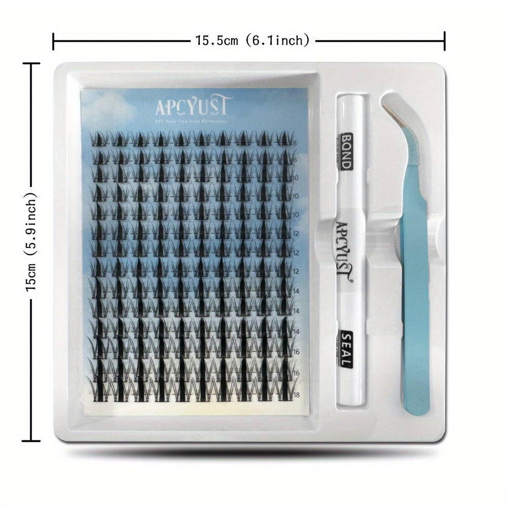 Fairy Lash Clusters Kit in a Spiky Wet-Look Manga Anime C Curl Design for Individual Eyelash Extensions at 8mm-18mm — image 5