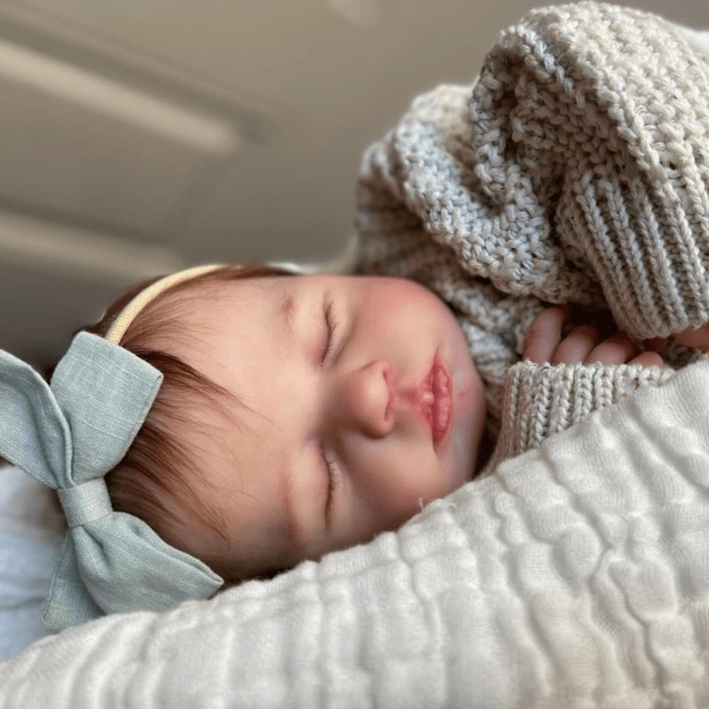 Reborn Doll, 20-Inch Sleeping Cloth-Body Figure with Vinyl Limbs, Hand-Rooted Hair and Accessories — image 5