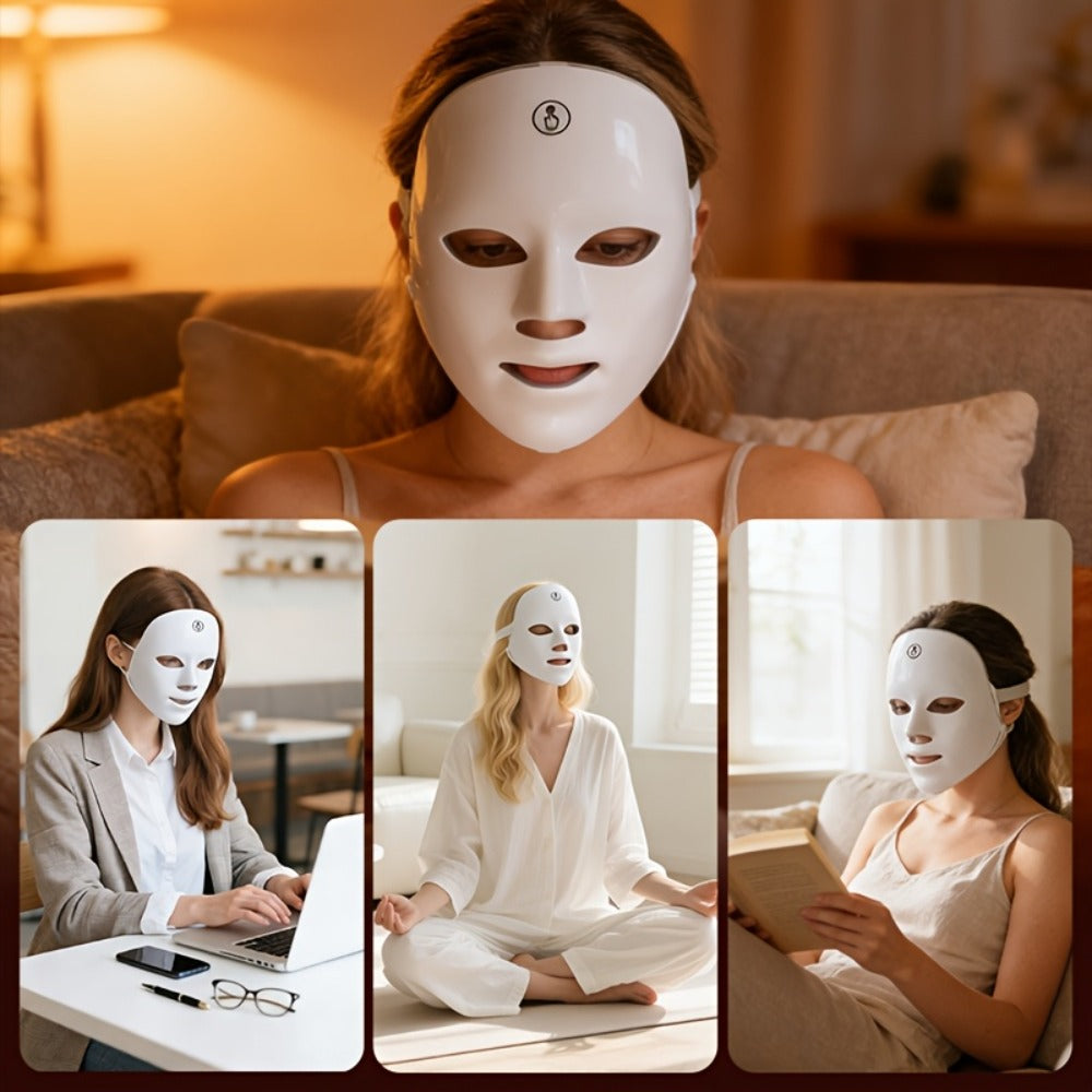 LED Facial Beauty Device 7-Color Light Therapy Portable At-Home Skincare Tool for Bath Time, Home Spa and Personal Care — ima