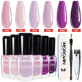 Six-Piece Air-Dry Nail Polish Set in Cherry Blossom Pink or Light Purple and Nude Pink Collections — image 11