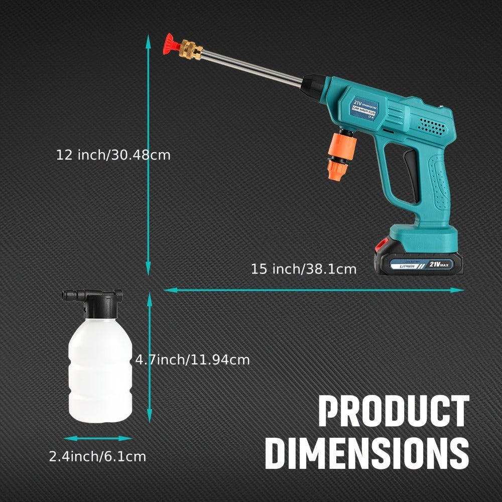Car Pressure Washer with 500 PSI Listing, 6-in-1 Spray Nozzle, 5m Hose and One or Two Batteries — image 2