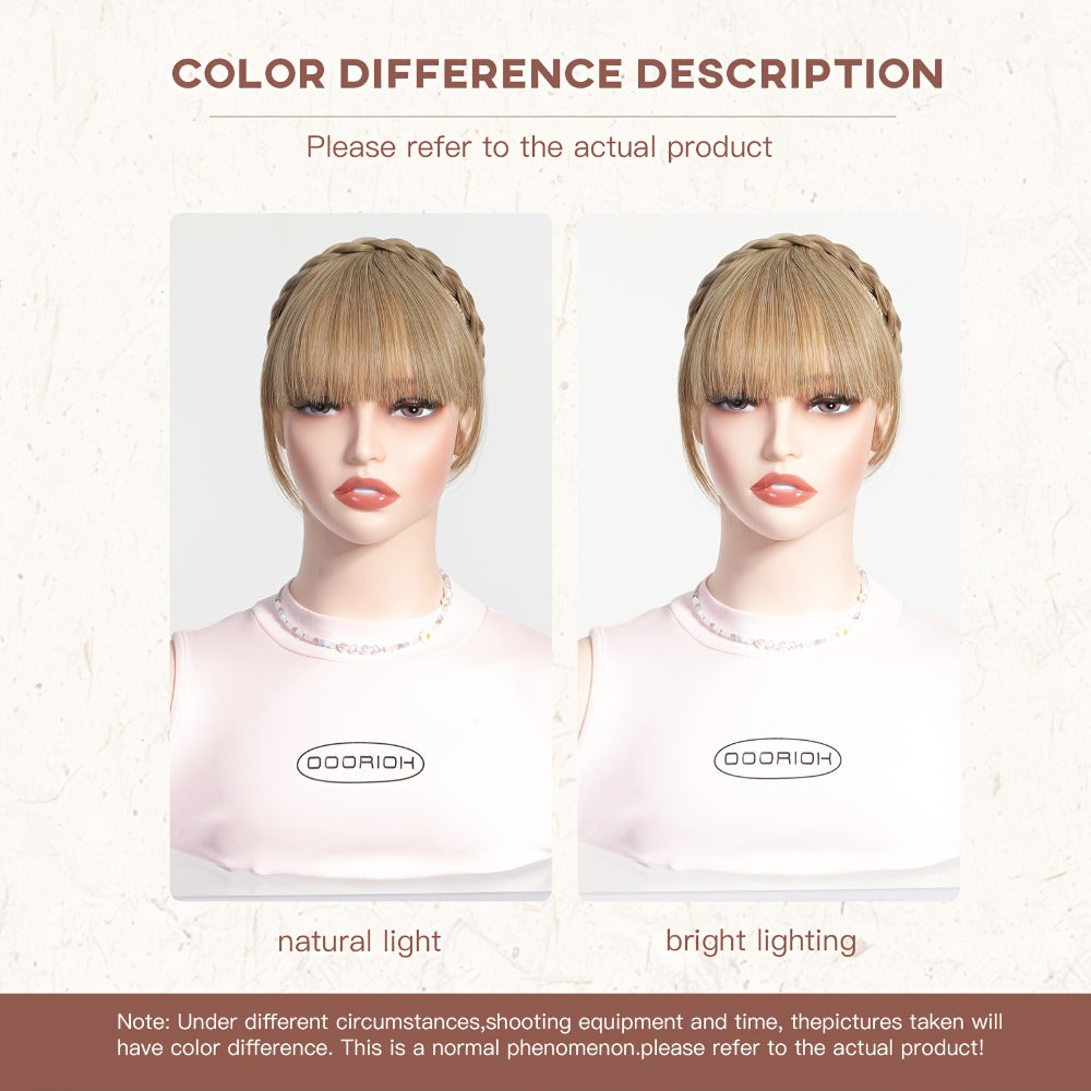 Hair Extensions Synthetic Braided Headband with 4-Inch Bangs, 55g Weight and Four Color Options — image 10